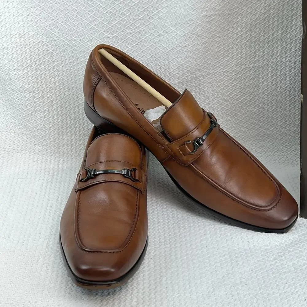 Florsheim Men’s 15184-221 Leather Bit Loafers Cognac Brown 11D Dress Shoes